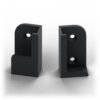 Paire de supports pour clavier Logitech K400 Plus, plastique noir mat, vue de trois quarts sur fond blanc